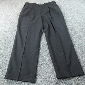 Savile Row Pants Mens 40X30 Gray Plaid Wool Blend Dress Trouser Pleated Cuffed